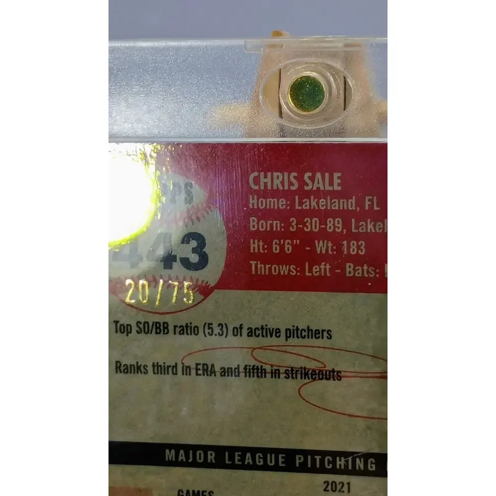 Chris Sale Topps Chrome Rose Gold Refractor #443 2022 SSP 20/75 - Picture 5 of 15